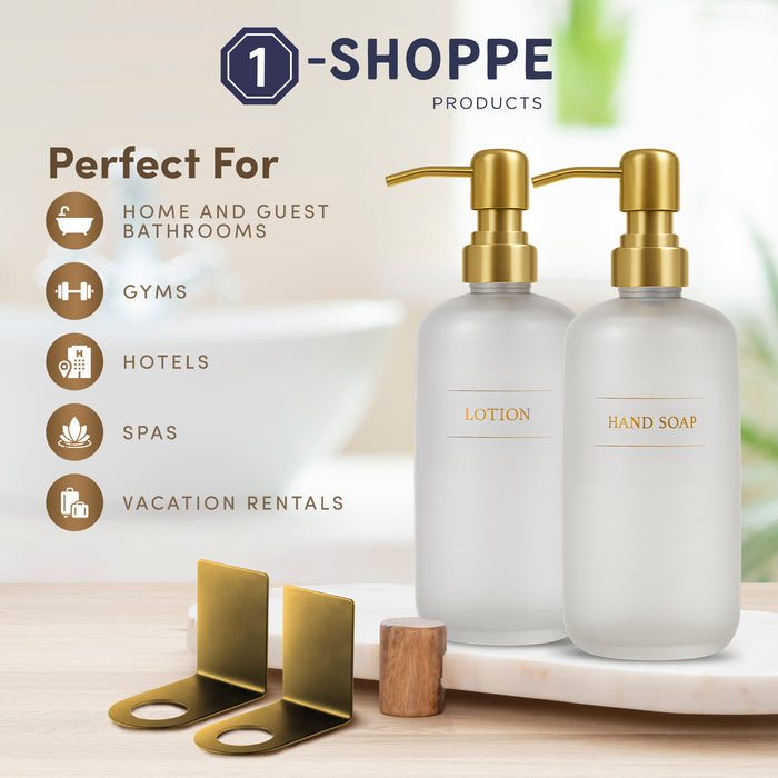 Diversified Hospitality Solutions Clear Plastic Bottle | Refillable Wall Mount Liquid Soap Dispenser with No Drill Brackets | 16 oz Hand Soap and Lotion for every Bathroom | Two Bottles