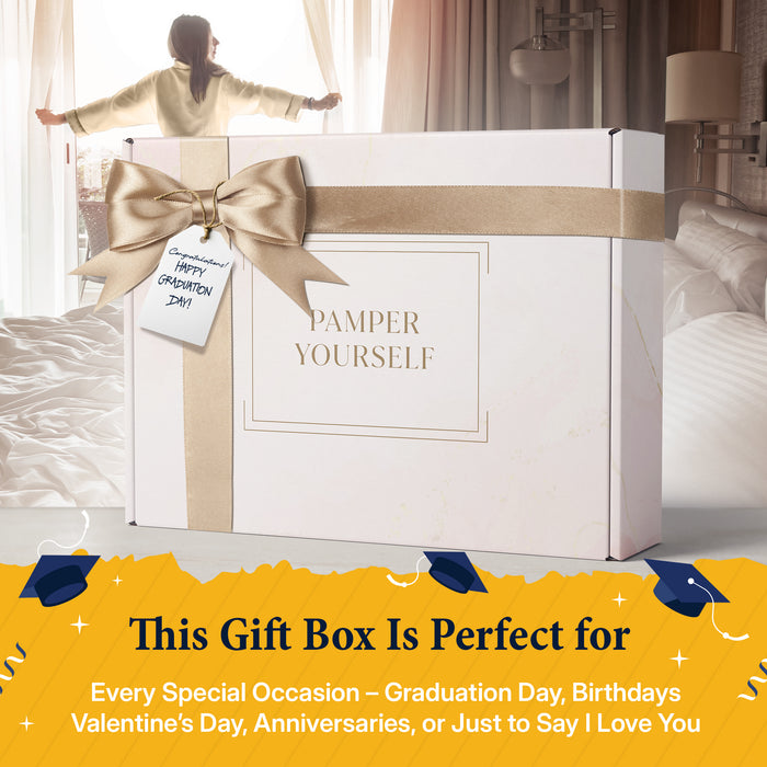 17-Piece Luxury Gift Set with Robe | Complete INFUSÉ White Tea & Coconut Bath Collection | Self-Care Kit with Bath Bombs, Face Masks & Hair Care