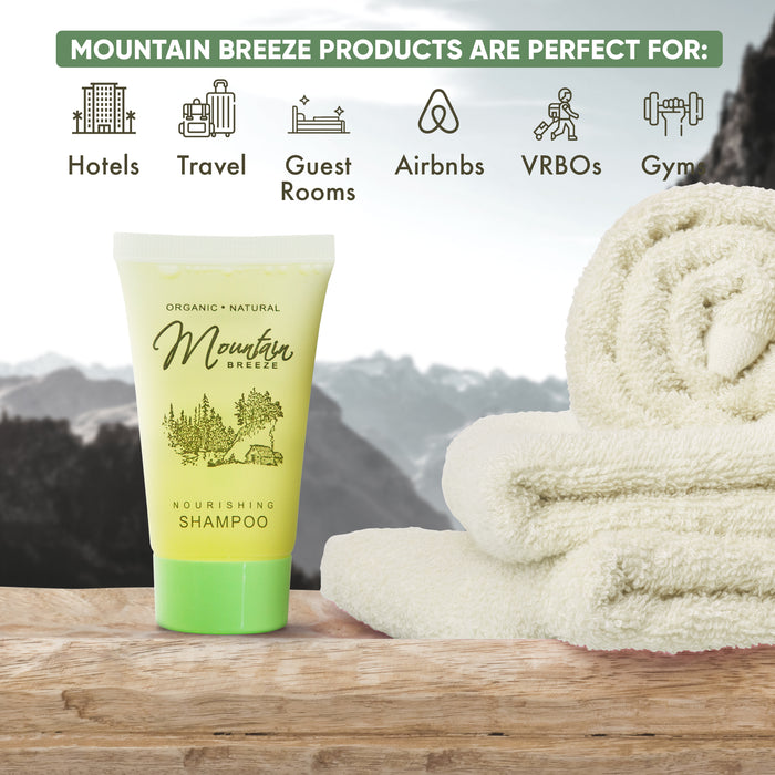 Mountain Breeze Shampoo, Hotel Toiletries Bulk, 1 oz., Travel Size Shampoo Amenities for Guest Hospitality, Motel, AirBnB, Gym, Luxury, Airport (Case of 300)