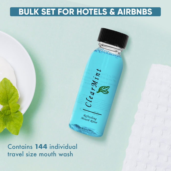 ClearMint Mouth Wash, 1 oz Travel/Hospitality Size Bottle (Case of 144)