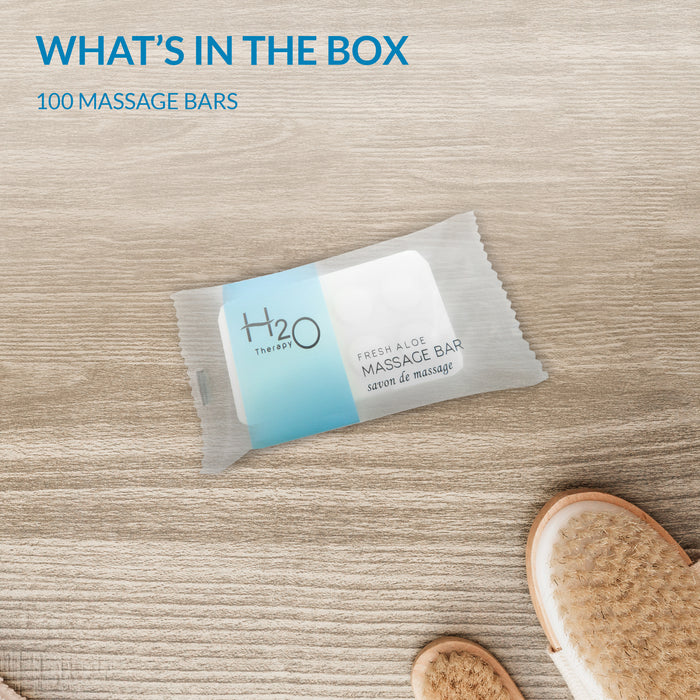 H2O Massage Bar Soap, Travel Size Hotel Amenities, 1 oz (Case of 100)
