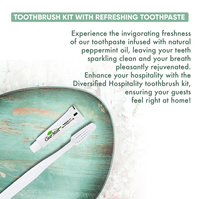 Bulk Disposable Hotel Toothbrush with Toothpaste Dental Kit (Case of 500)