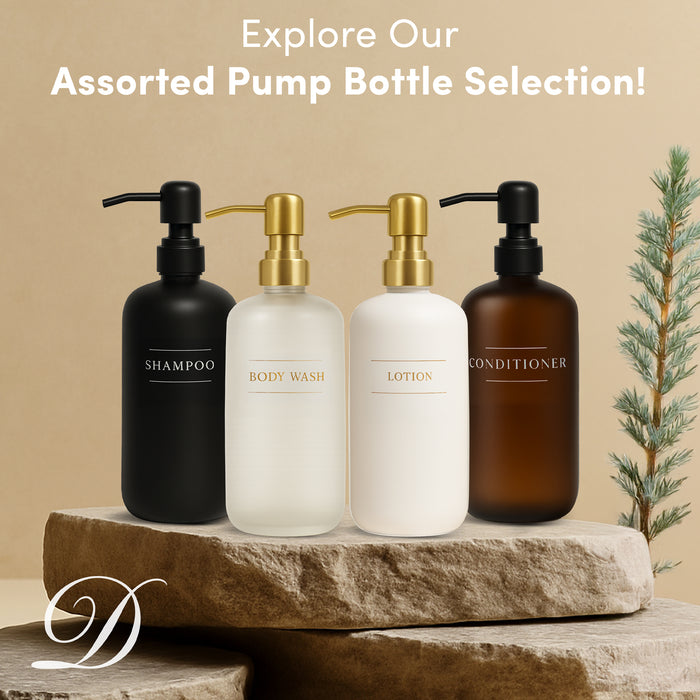White Glass Conditioner Bottle | 16 oz Refillable Wall Mount Liquid Soap Dispenser with Waterproof Label for every Bathroom | Single Product by Diversified Hospitality Solutions