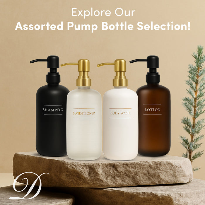 Diversified Hospitality Solutions White Plastic Bottle | Refillable Wall Mount Liquid Soap Dispenser with No Drill Brackets | 16 oz Hand Soap and Lotion for every Bathroom | Two Bottles