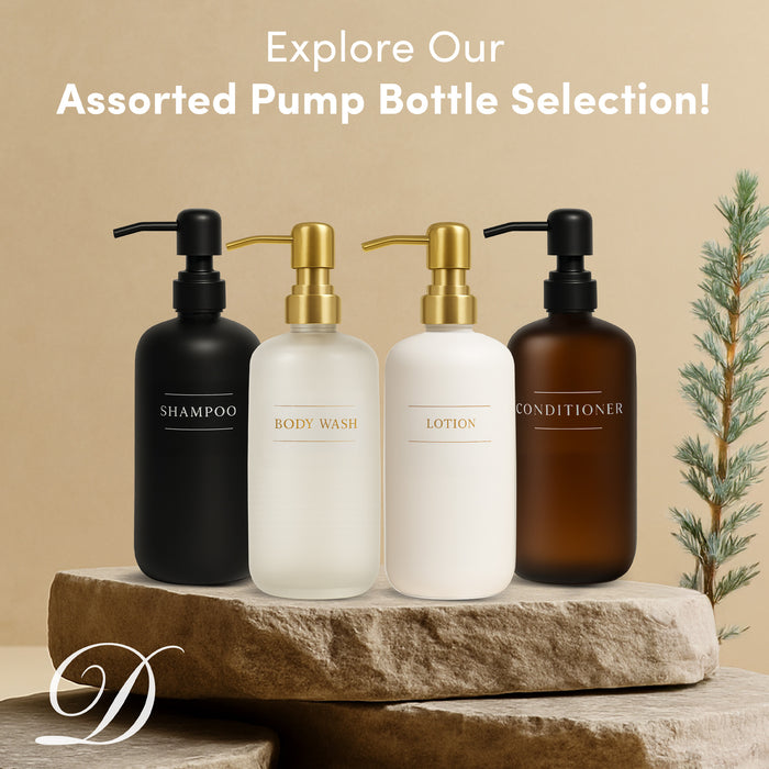 White Glass Handsoap Bottle | 16 oz Refillable Wall Mount Liquid Soap Dispenser with Waterproof Label for every Bathroom | Single Product by Diversified Hospitality Solutions