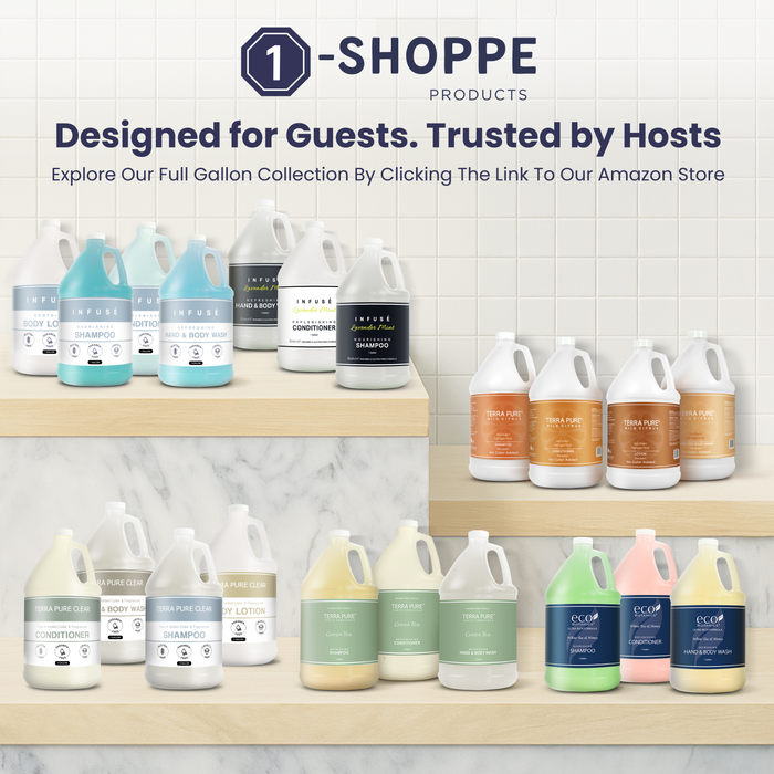 Eco Botanics Hotel Shampoo | 1 Gallon | Designed to Refill Soap Dispensers | by Terra Pure (Set of 4)