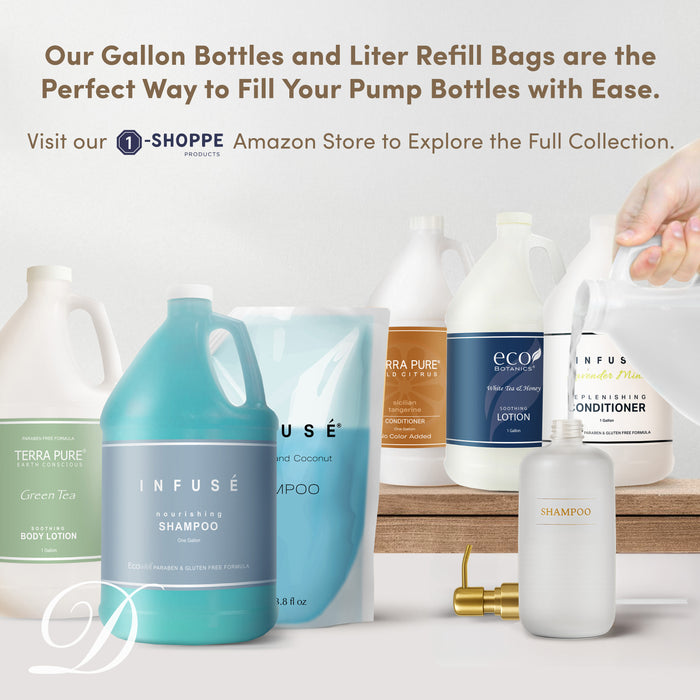 Diversified Hospitality Solutions Clear Plastic Bottle | Refillable Wall Mount Liquid Soap Dispenser with No Drill Brackets |16 oz Shampoo, Conditioner and Body Wash for every Bathroom | Three Bottles