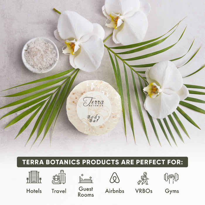 Terra Botanics 1 oz Hospitality Size Soap, Enriched with Organic Oatmeal and Honey, for Travel or Guest Bath (Case of 350)