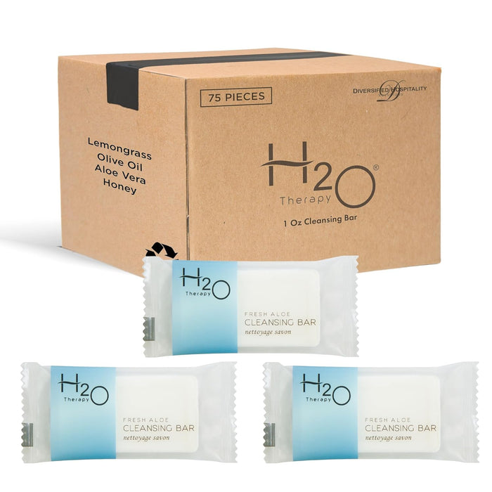 H2O Therapy Cleansing Bar, Travel Size Hotel Amenities, 0.5 oz (Case of 75)